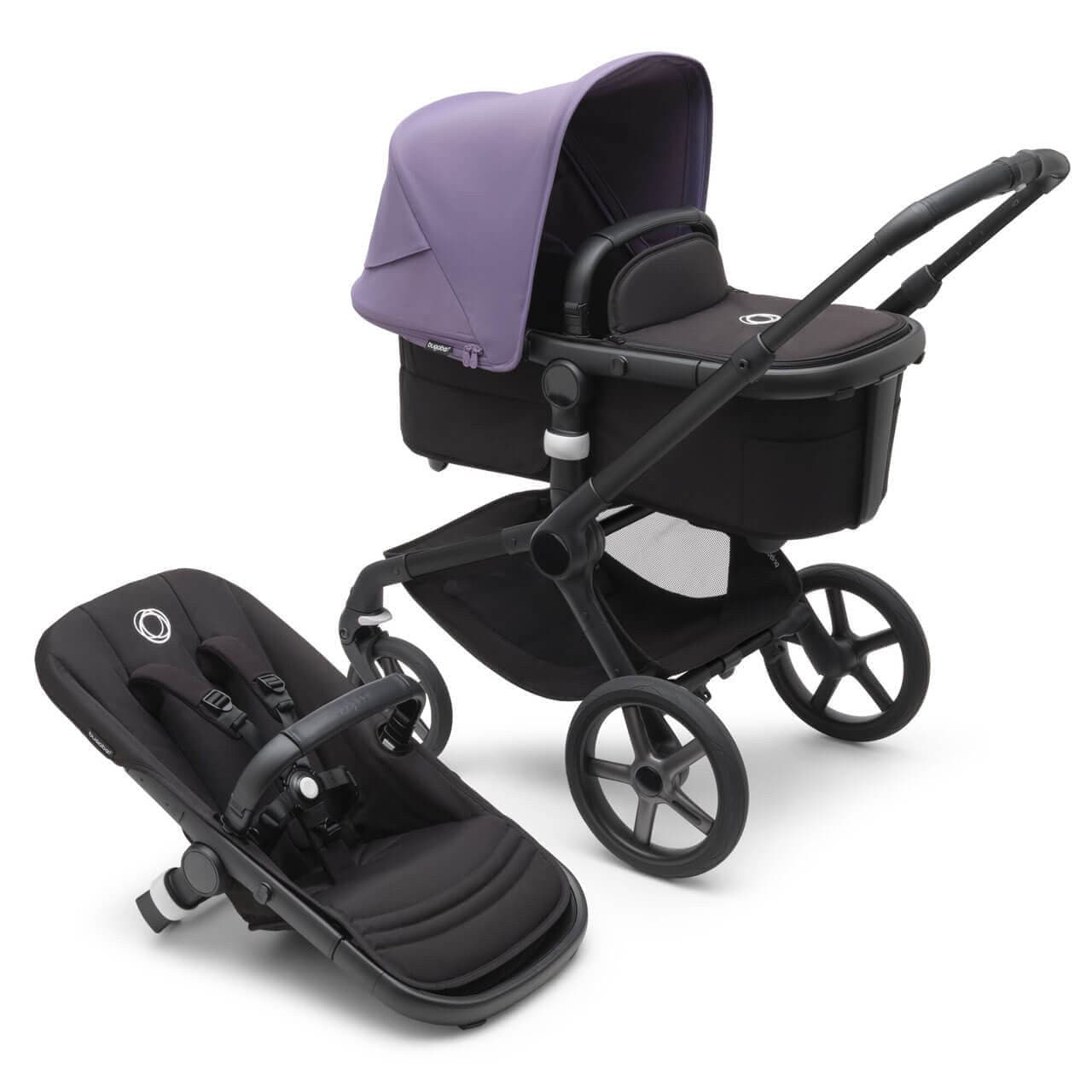 Bugaboo Fox 5 Complete Pushchair Black/Midnight Black - Choose Your Canopy - For Your Little One