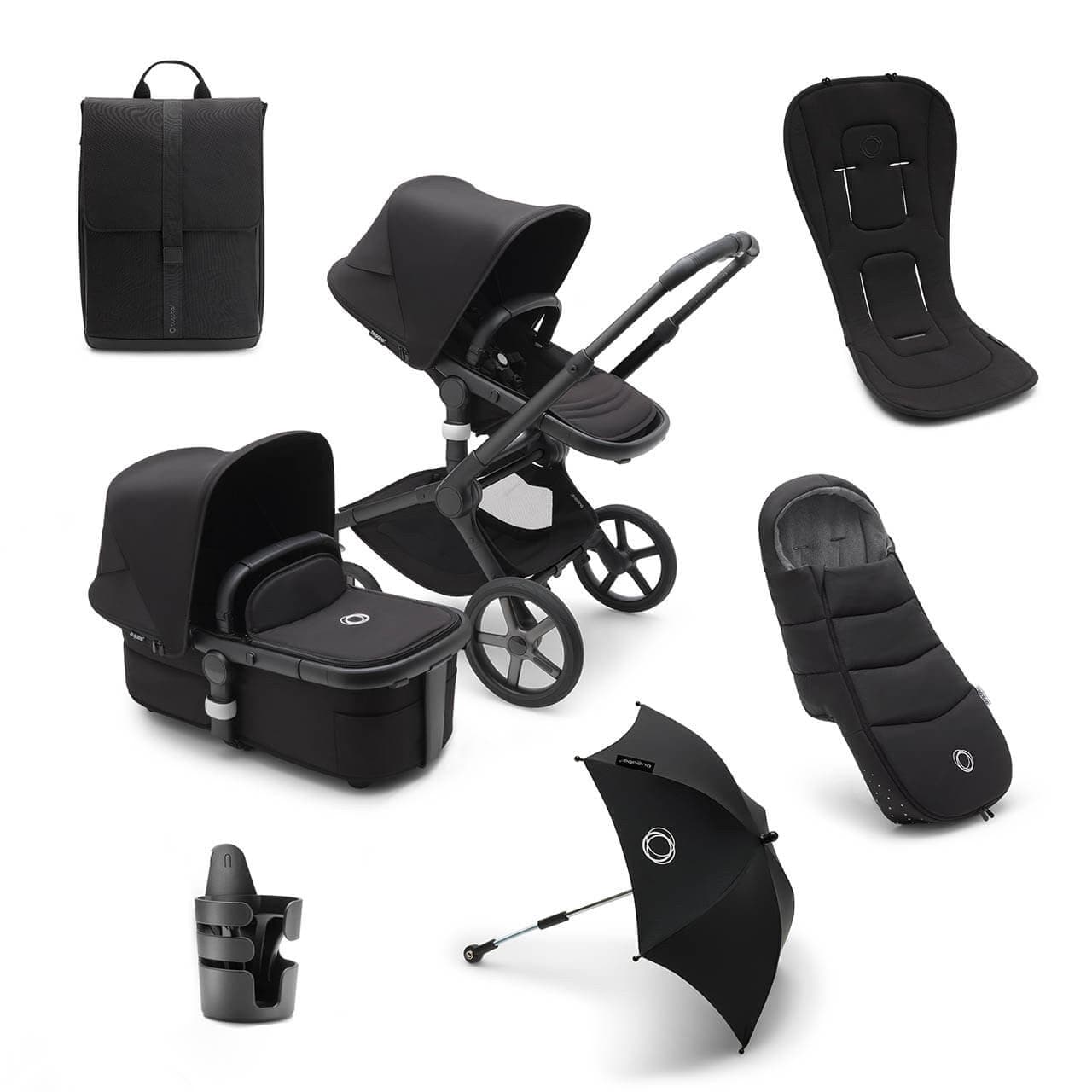 Bugaboo Fox 5 Essential Travel System Bundle - Black/Midnight Black - For Your Little One