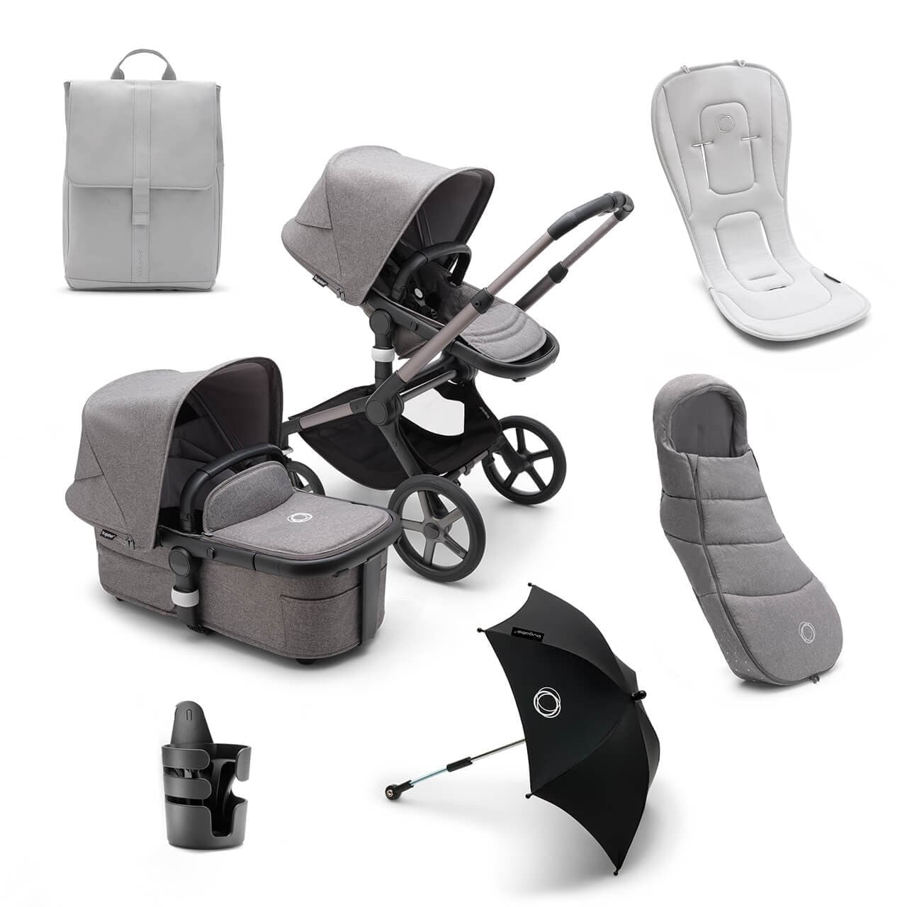 Bugaboo Fox 5 Essential Travel System Bundle - Graphite/Grey Melange - For Your Little One