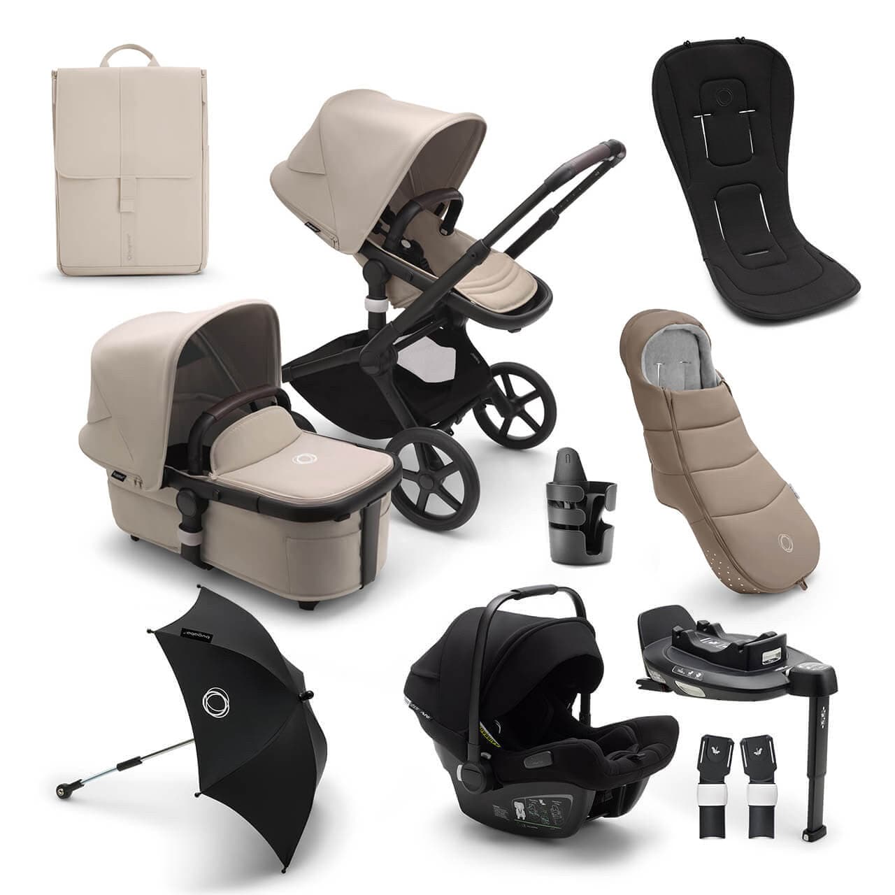 Bugaboo Fox 5 Ultimate Travel System Bundle - Black/Desert Taupe -  | For Your Little One