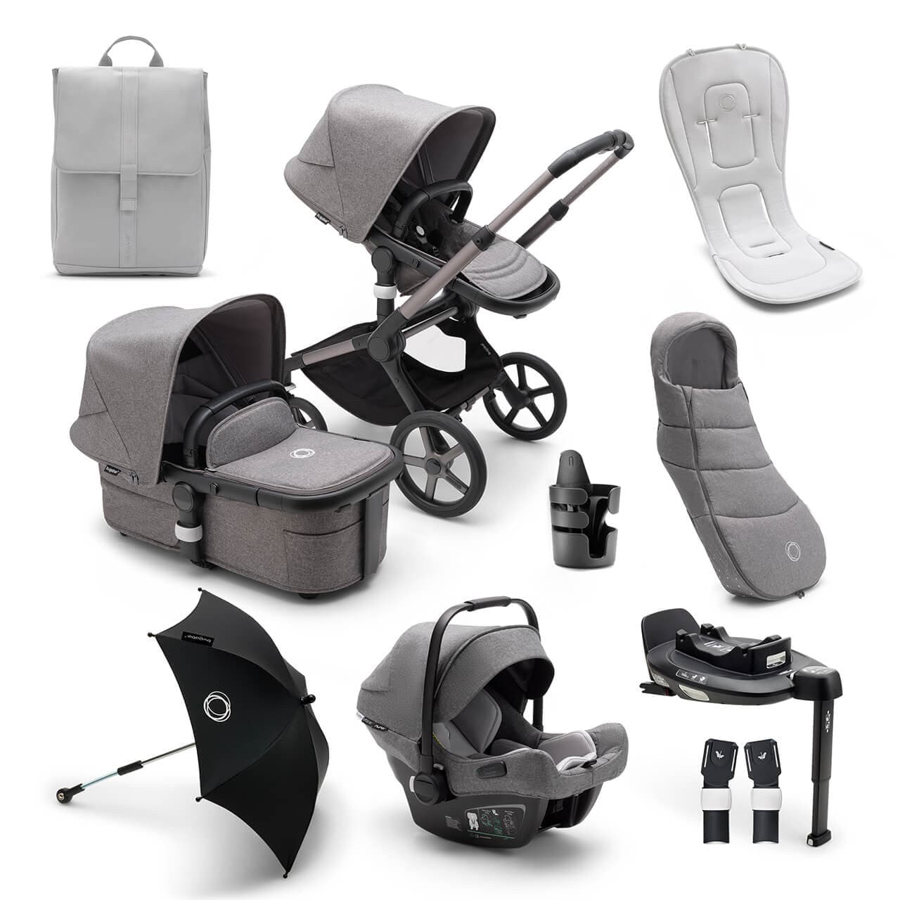 Bugaboo Fox 5 Ultimate Travel System Bundle - Graphite/Grey Melange -  | For Your Little One