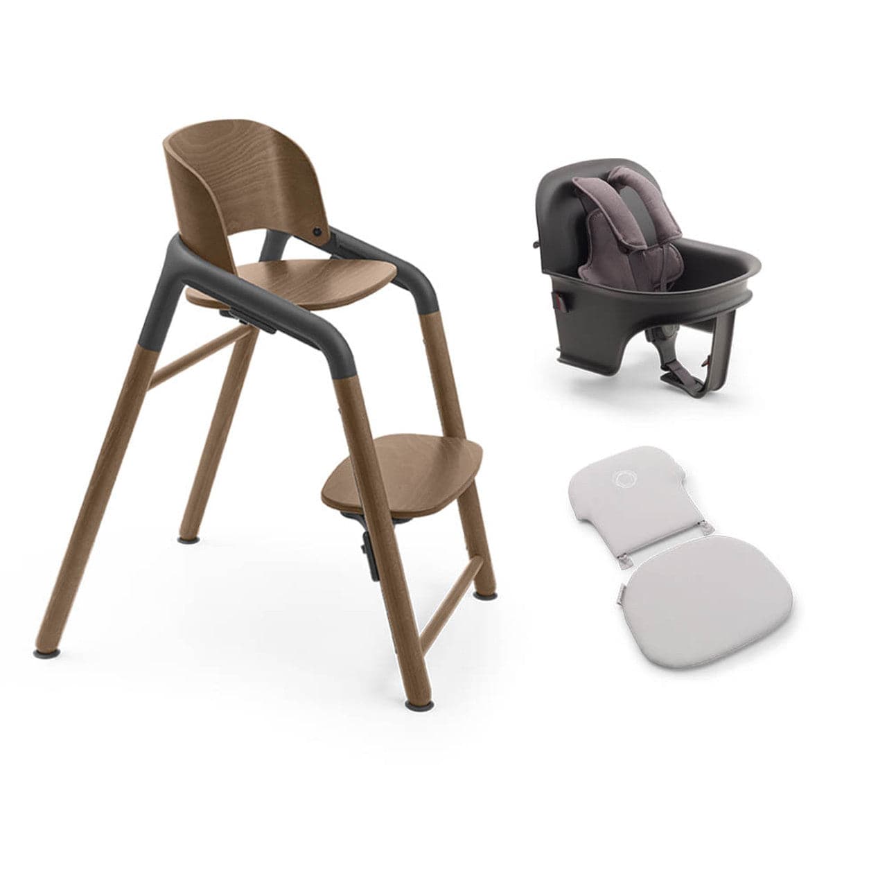 Bugaboo Giraffe Highchair + Baby Set & Pillow Set - Wood/Grey - For Your Little One