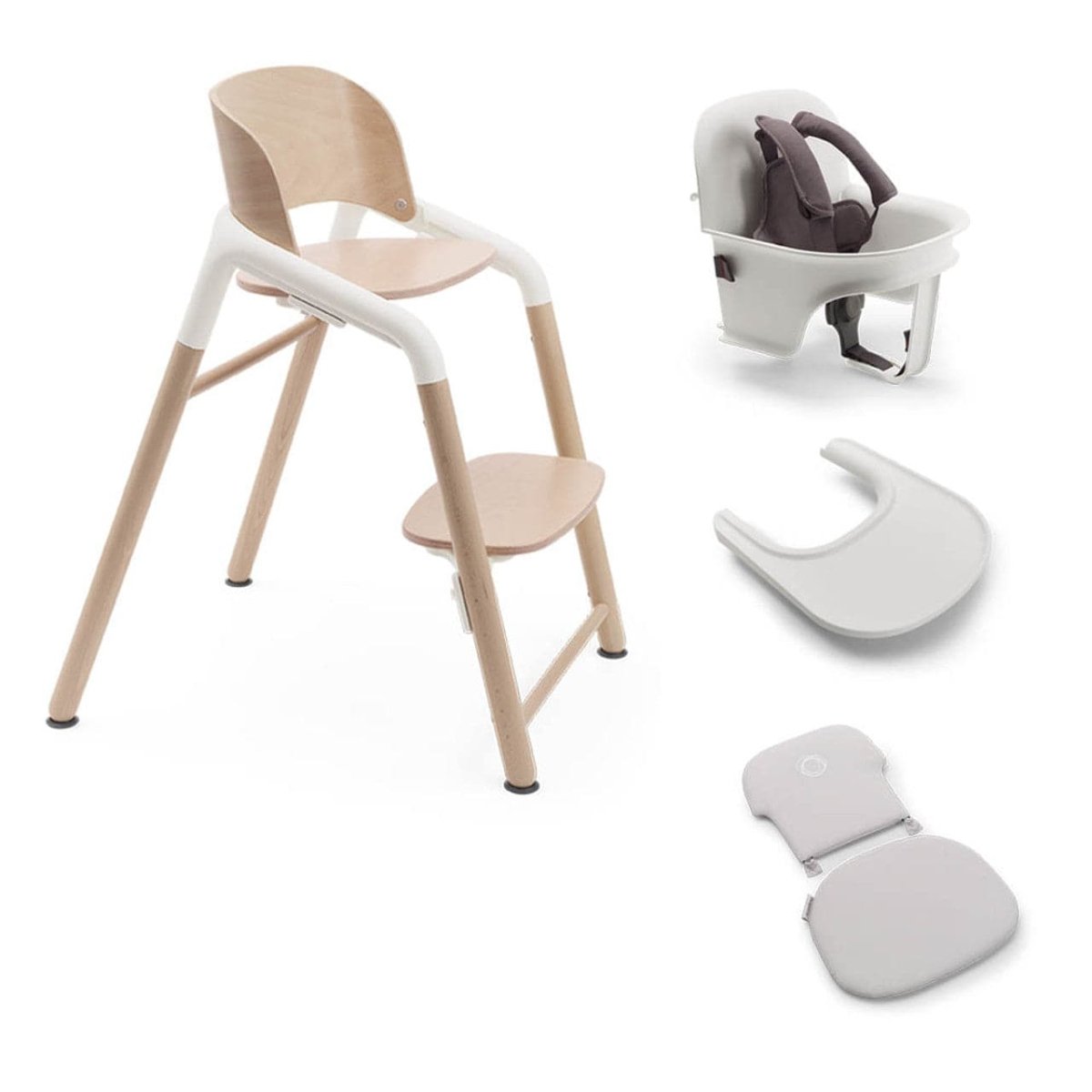 Bugaboo Giraffe Highchair Baby Bundle - Neutral Wood/White - For Your Little One