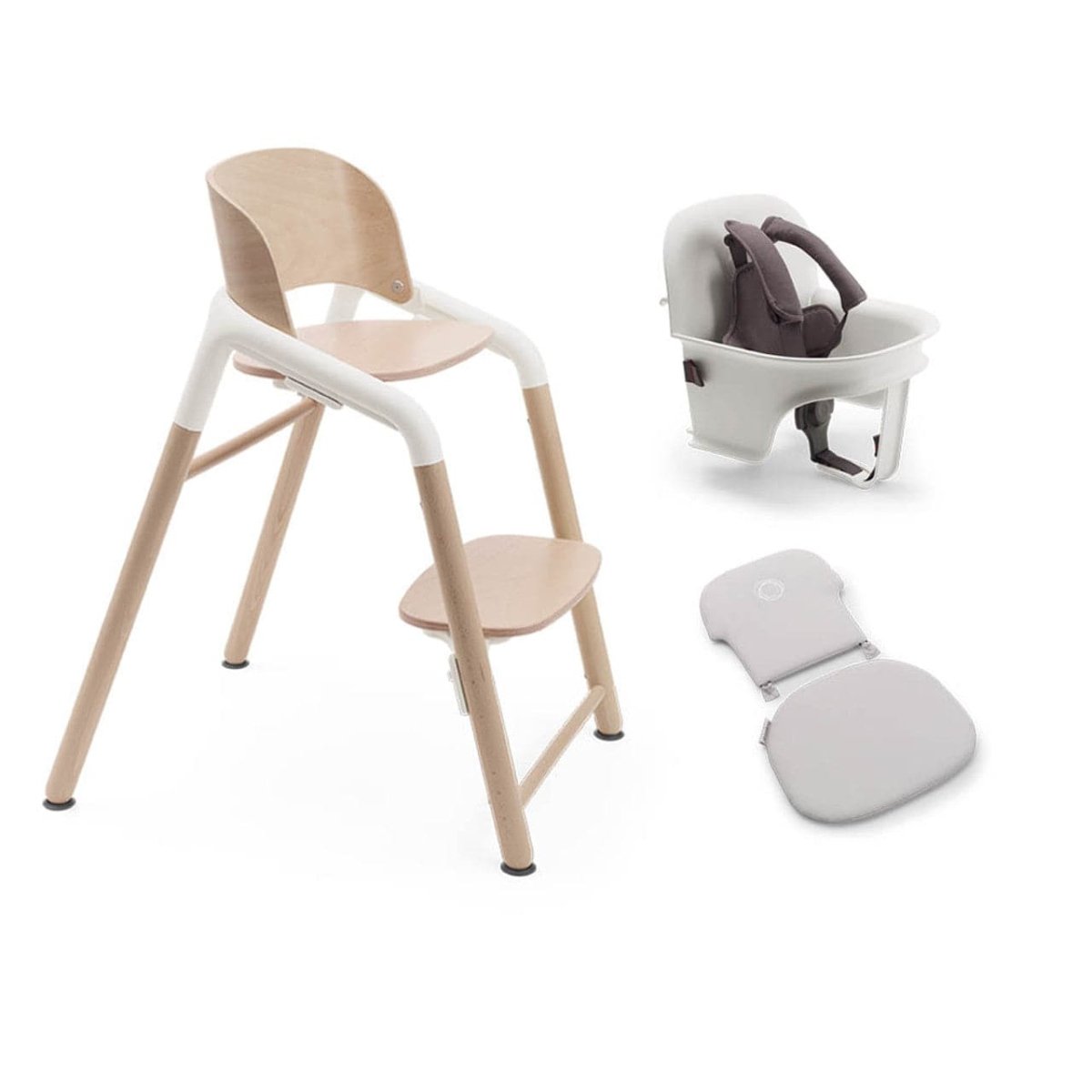 Bugaboo Giraffe Highchair + Baby Set & Pillow Set - Neutral Wood/White - For Your Little One