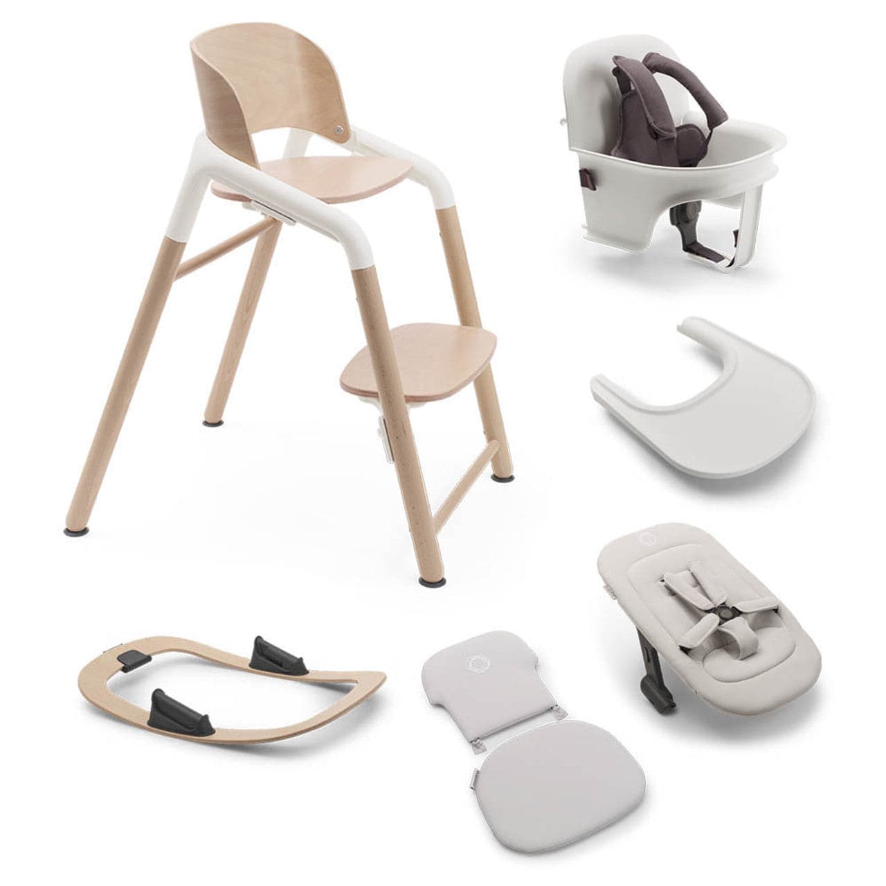 Bugaboo Giraffe Highchair Ultimate Bundle - Neutral Wood/White - For Your Little One