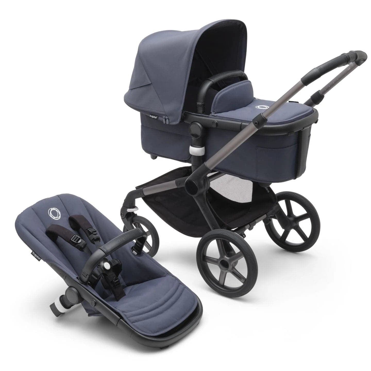Bugaboo Fox 5 Complete Pushchair - Graphite / Stormy Blue -  | For Your Little One