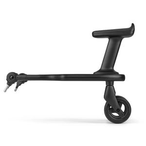 Bugaboo wheeled board side profile showing its seat, connector arms and wheel