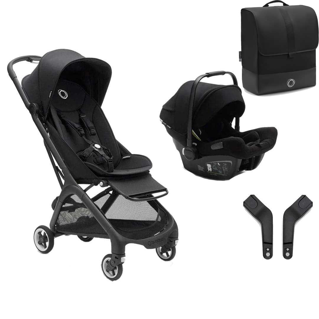 Bugaboo Butterfly + Turtle Travel System Bundle - Midnight Black (FREE Transport Bag!)