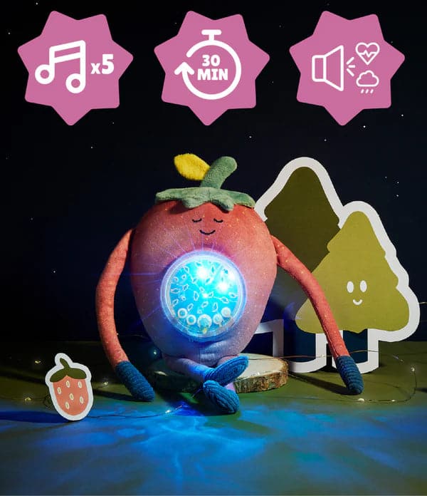 Clearance - Babymoov Barnaby Plush Cuddly Strawberry Projector Nightlight