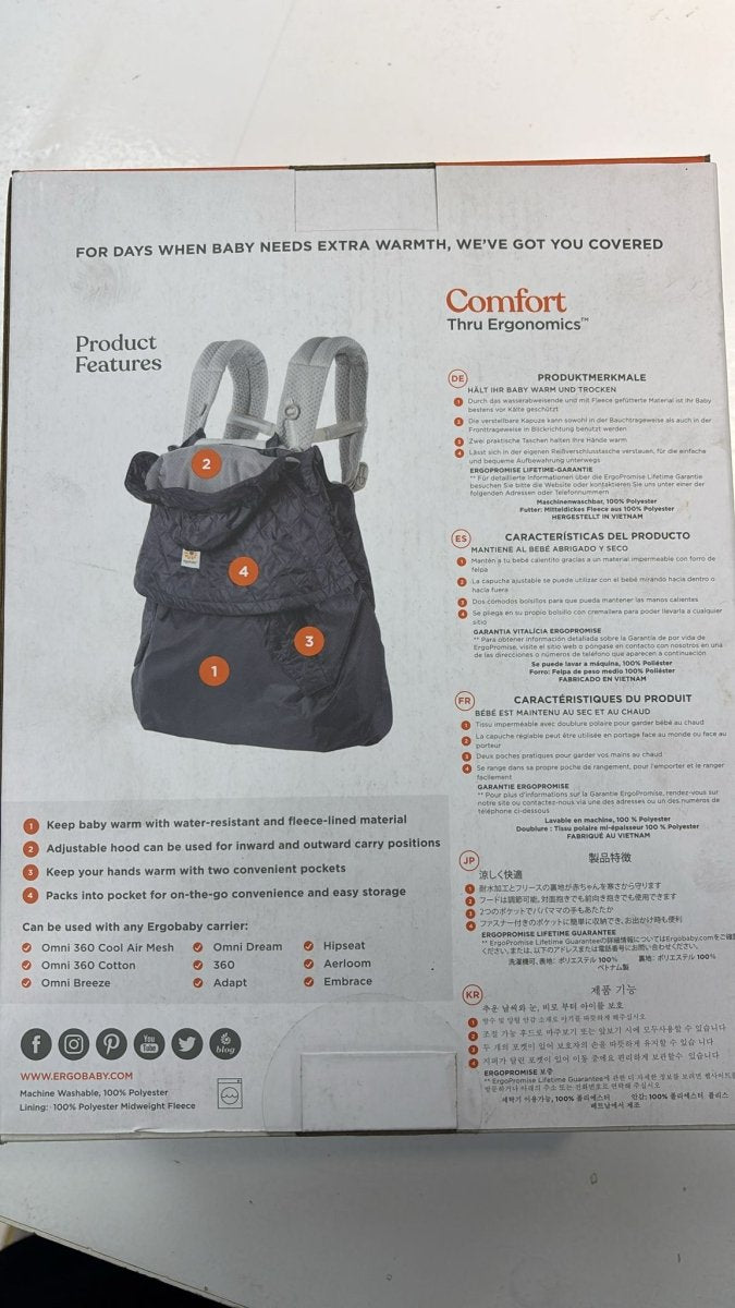 Clearance - Ergobaby All Weather Cover - Charcoal - For Your Little One