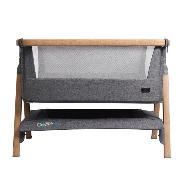 Tutti Bambini CoZee Air Bedside Crib - Oak and Charcoal -  | For Your Little One
