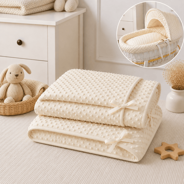 Cream Dimple Moses Basket Bedding Set - For Your Little One