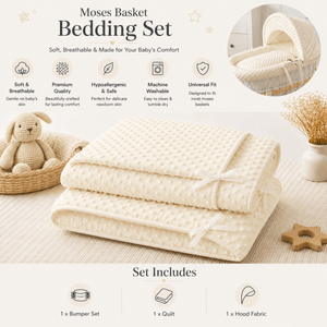 Cream Dimple Moses Basket Bedding Set - For Your Little One