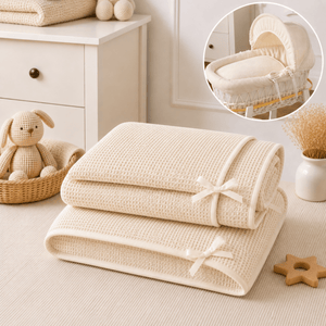 Cream Waffle Moses Basket Bedding Set - For Your Little One