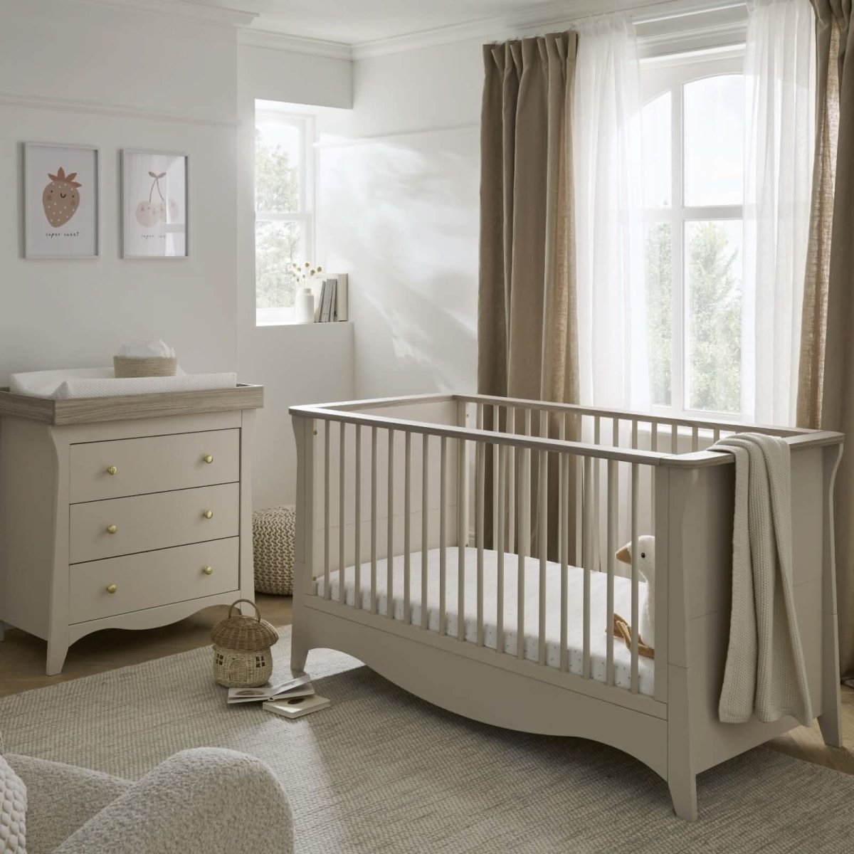 Cuddleco Clara 2 Piece Nursery Furniture Set - Cashmere & Ash - For Your Little One