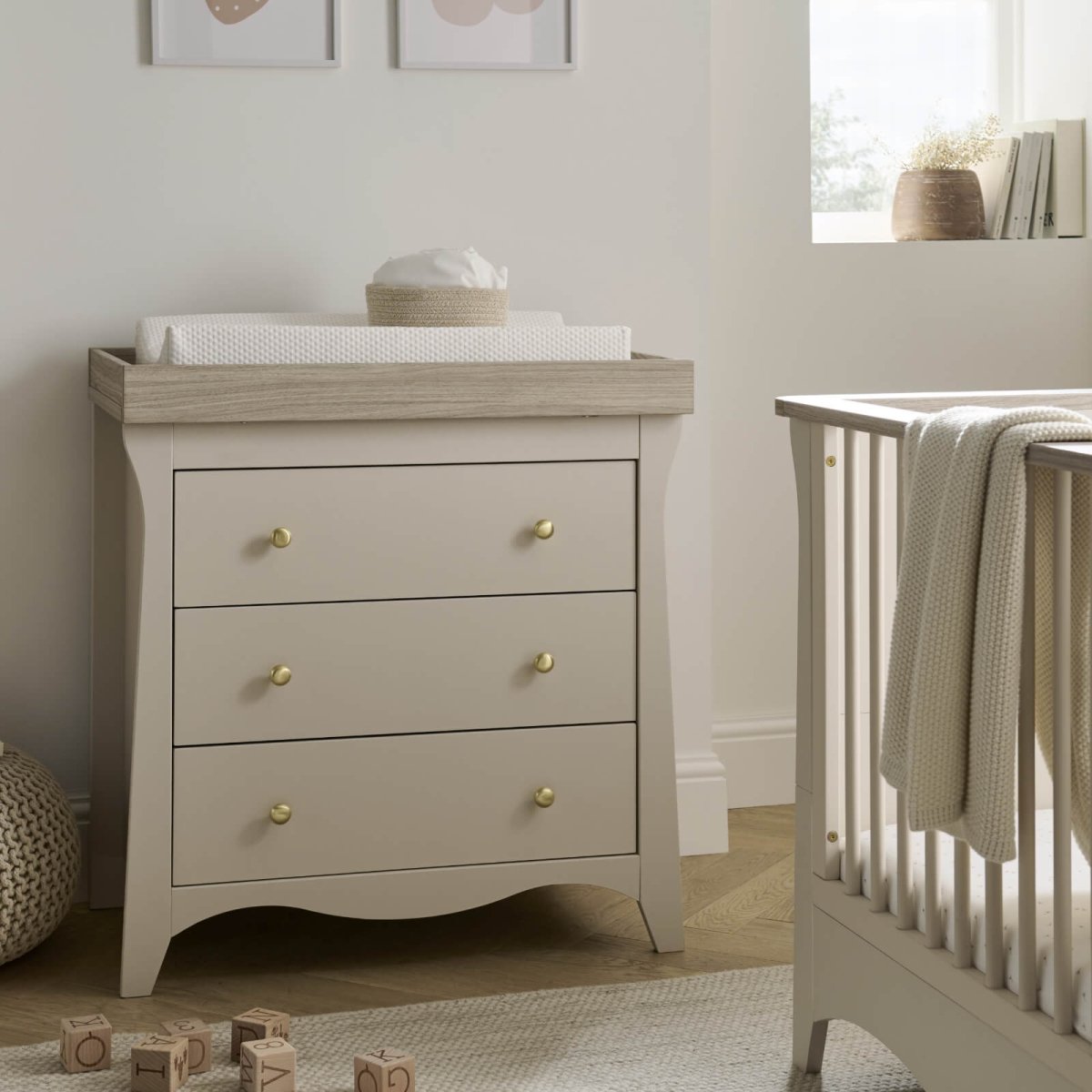 Cuddleco Clara 2 Piece Nursery Furniture Set - Cashmere & Ash - For Your Little One