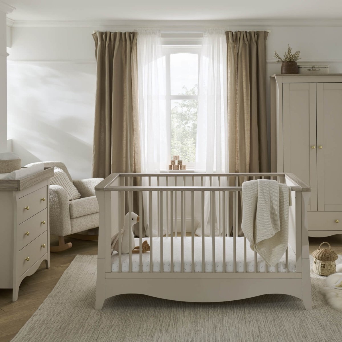 Cuddleco Clara 3 Piece Nursery Furniture Set - Cashmere & Ash - For Your Little One