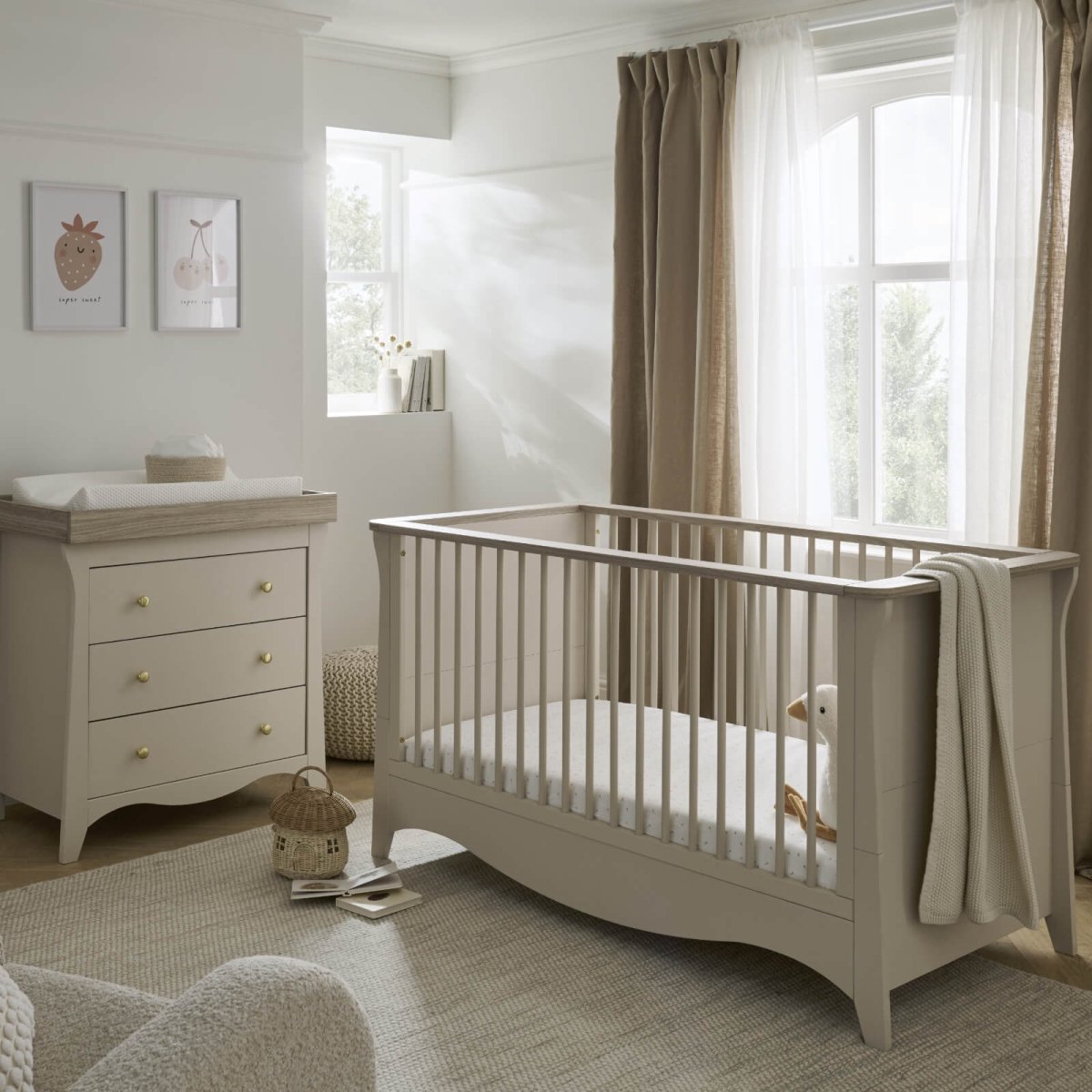 Cuddleco Clara 3 Piece Nursery Furniture Set - Cashmere & Ash - For Your Little One