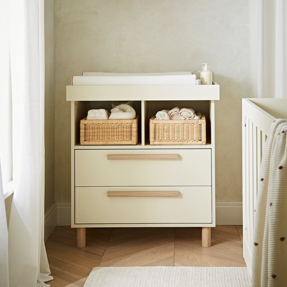 Cuddleco Harper 2 Piece Nursery Furniture Set - Cream & Ash - For Your Little One