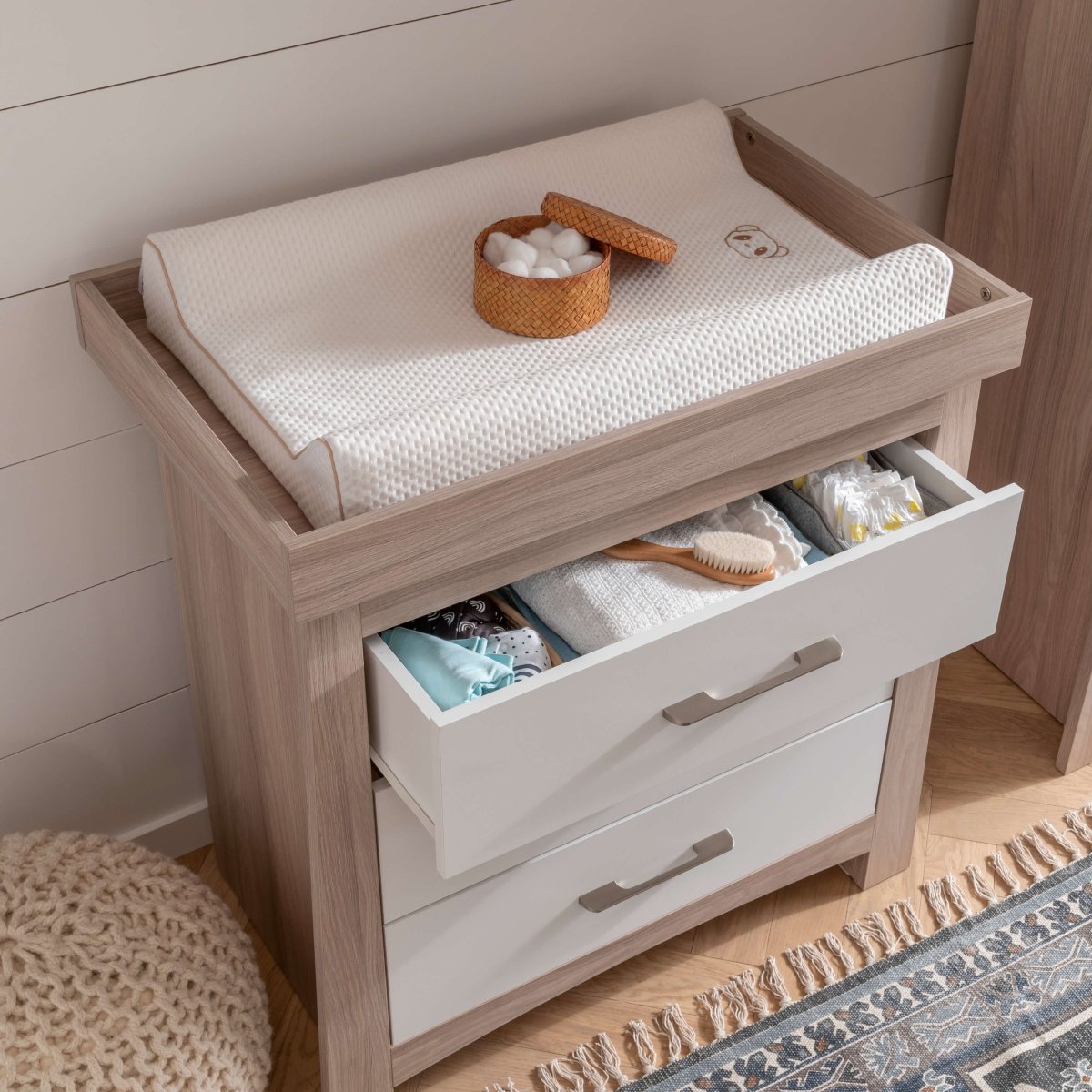 Cuddleco Lana 2 Piece Nursery Furniture Set - Ash & White - For Your Little One