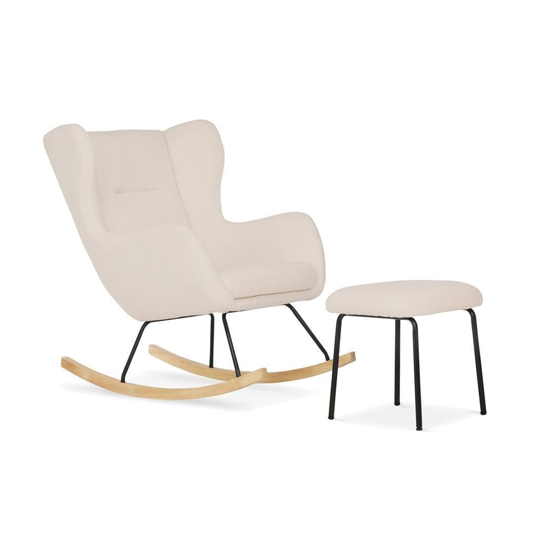 CuddleCo Marley Nursing Chair & Footstool - Teddy Light Beige - For Your Little One