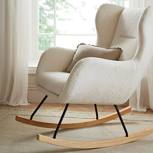 CuddleCo Marley Nursing Chair & Footstool - Teddy Off White - For Your Little One