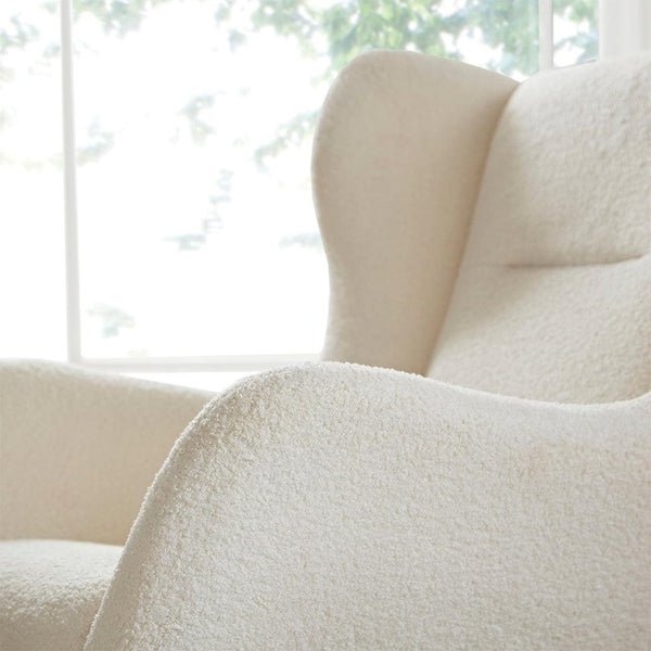 CuddleCo Marley Nursing Chair & Footstool - Teddy Off White - For Your Little One