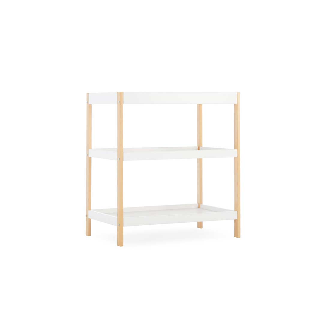 CuddleCo Nola 2 Piece Set Changer + Cot Bed - White/Natural - For Your Little One