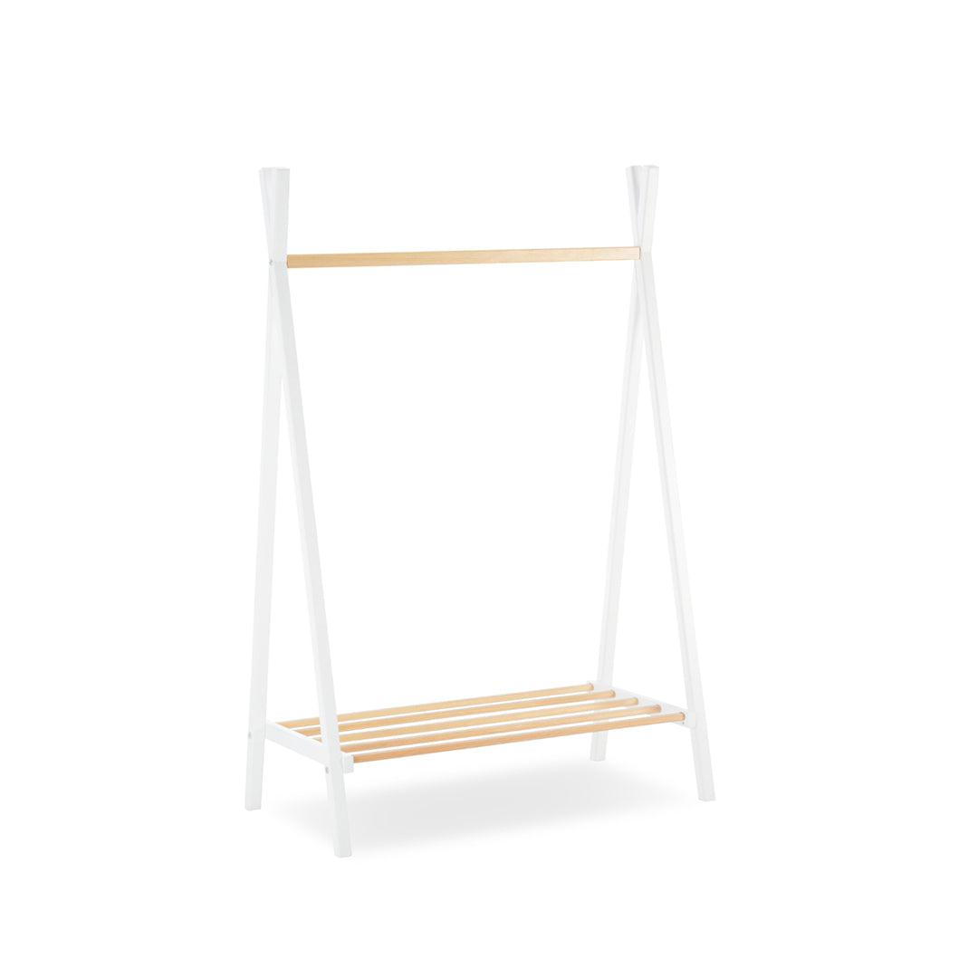 CuddleCo Nola 3 Piece Set Changer, Cot Bed + Clothes Rail - White/Natural - For Your Little One