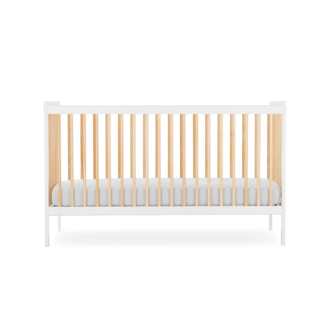 CuddleCo Nola 3 Piece Set Changer, Cot Bed + Clothes Rail - White/Natural - For Your Little One
