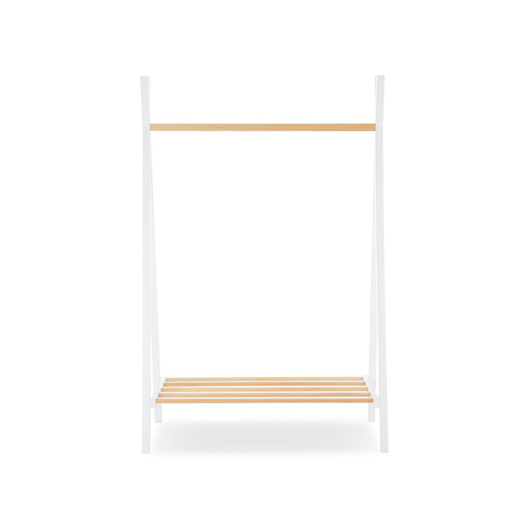 CuddleCo Nola 3 Piece Set Changer, Cot Bed + Clothes Rail - White/Natural - For Your Little One
