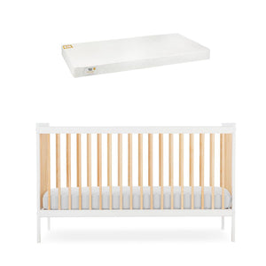 CuddleCo Nola Cot Bed - White/Natural - For Your Little One