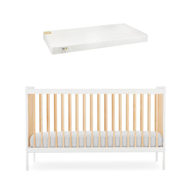 CuddleCo Nola Cot Bed - White/Natural - For Your Little One