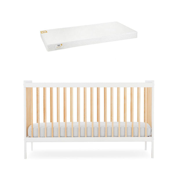 CuddleCo Nola Cot Bed - White/Natural - For Your Little One
