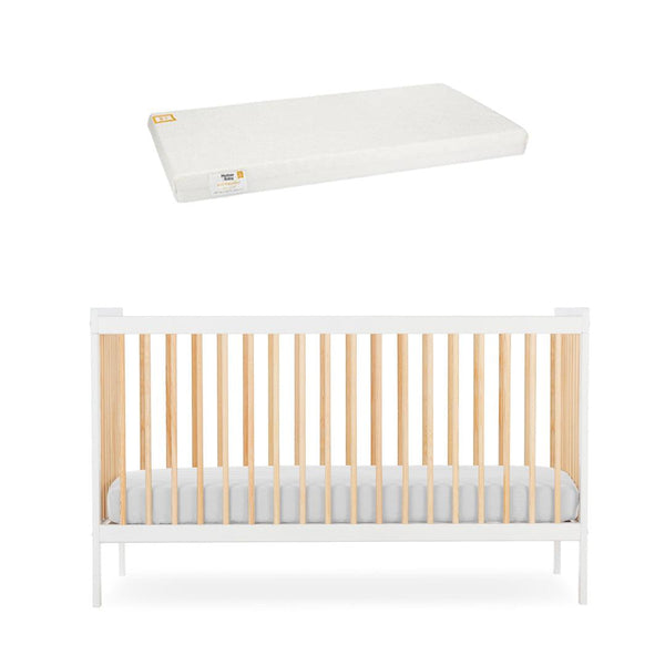 CuddleCo Nola Cot Bed - White/Natural - For Your Little One