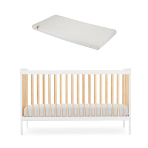CuddleCo Nola Cot Bed - White/Natural - For Your Little One