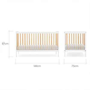 CuddleCo Nola Cot Bed - White/Natural - For Your Little One