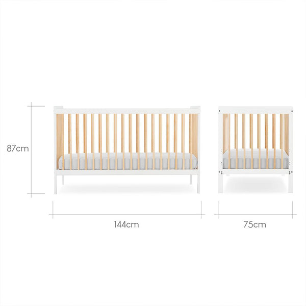 CuddleCo Nola Cot Bed - White/Natural - For Your Little One