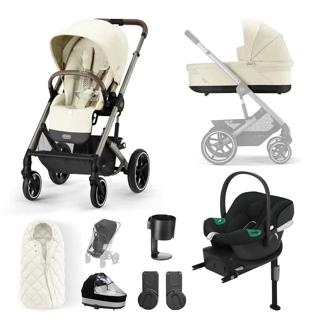 Cybex Balios S Lux 10 Piece Comfort Travel System Bundle - Seashell Beige -  | For Your Little One