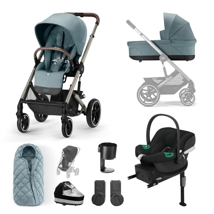 Cybex Balios S Lux 10 Piece Comfort Travel System Bundle - Sky Blue   