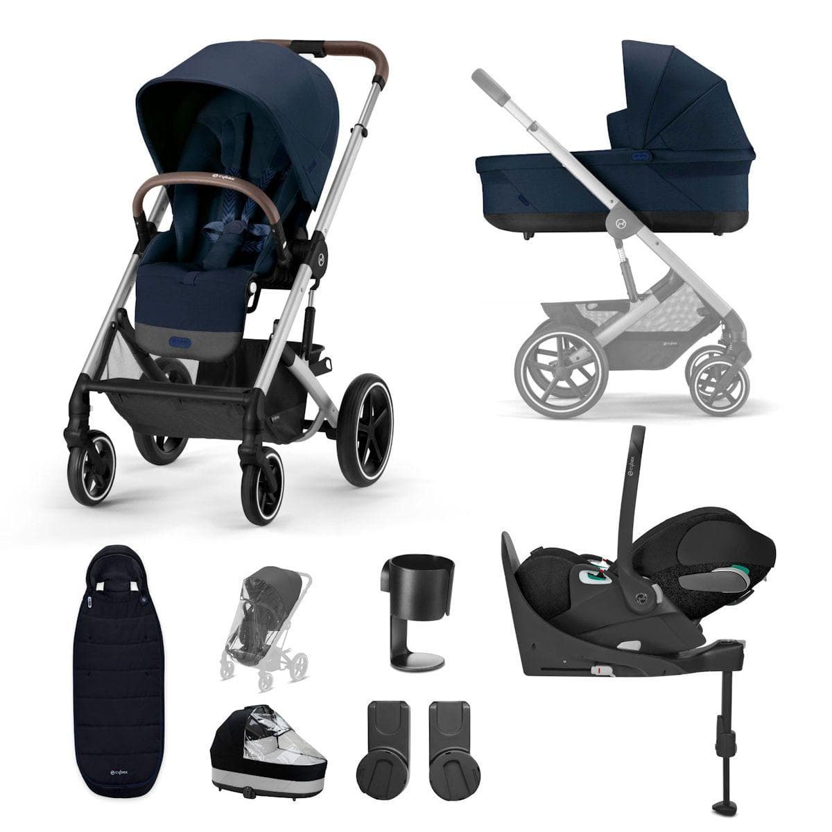 Cybex Balios S Lux 10 Piece Luxury Travel System Bundle- Ocean Blue   