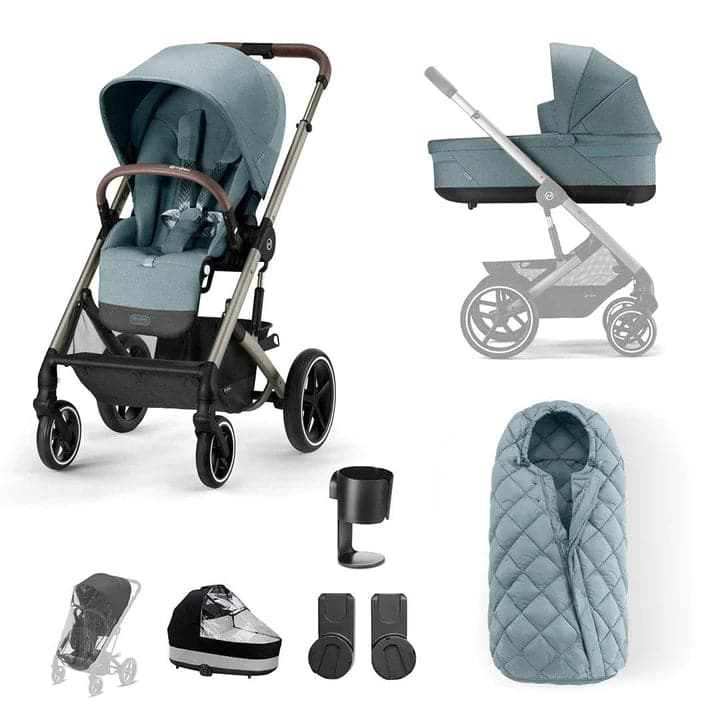 Cybex Balios S Lux 8 Piece Essential Pushchair Bundle - Sky Blue   