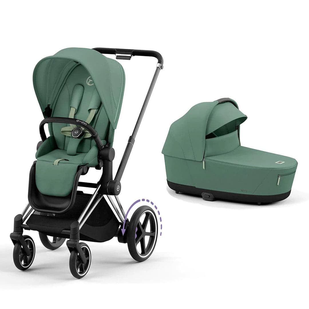 Cybex e-Priam Pushchair - Leaf Green Leaf Green / Chrome & Black Lux Carrycot 