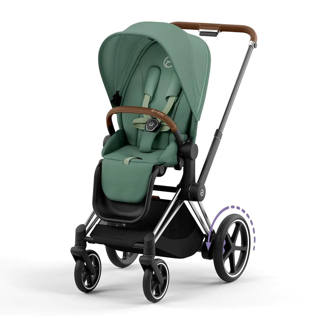 Cybex e-Priam Pushchair - Leaf Green Leaf Green / Chrome & Brown No Carrycot 