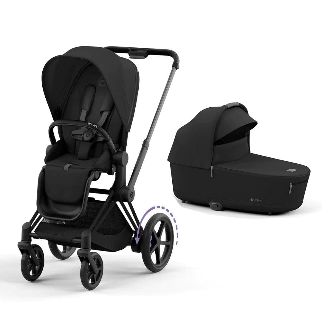 Cybex e-Priam Pushchair - Sepia Black Sepia Black / Matt Black Lux Carrycot 