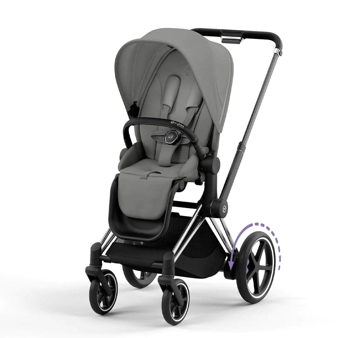 Cybex e-Priam Pushchair - Mirage Grey - Mirage Grey / Chrome & Black / No Carrycot | For Your Little One