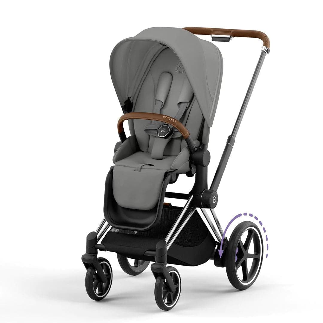 Cybex e-Priam Pushchair - Mirage Grey Mirage Grey / Chrome & Brown No Carrycot 