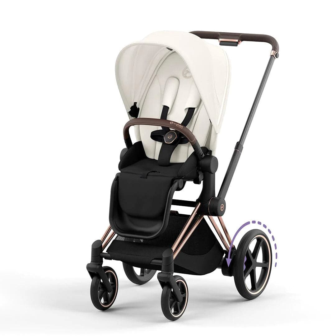 Cybex e-Priam Pushchair - Off White Off White / Rose Gold No Carrycot 