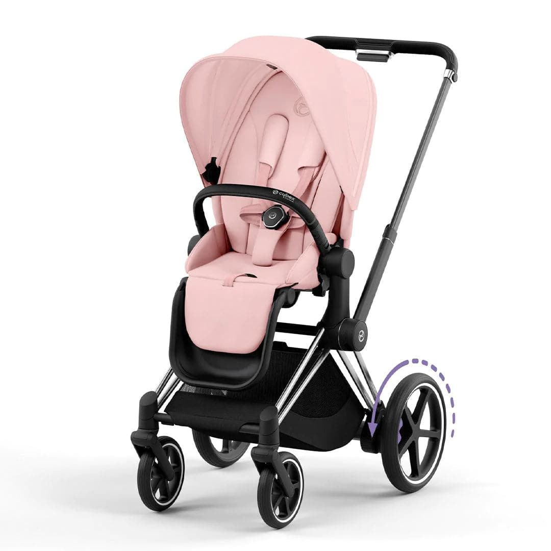 Cybex e-Priam Pushchair - Peach Pink - Peach Pink / Chrome & Black / No Carrycot | For Your Little One