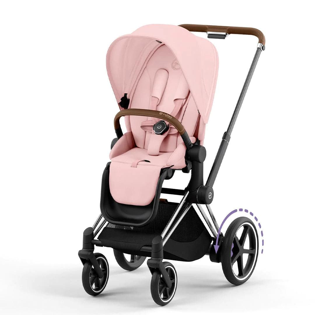 Cybex e-Priam Pushchair - Peach Pink Peach Pink / Chrome & Brown No Carrycot 